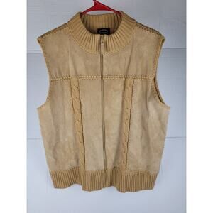 DESIGNERS STUDIO ORIGINALS Beautiful Tan Suede Leather Vest Size XL